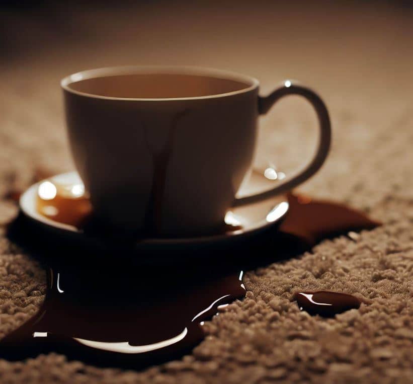 Halıya kahve dökülmüş